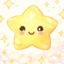 Pip the little star smiling among sparkles