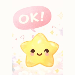 Pip the little star with an OK speech bubble